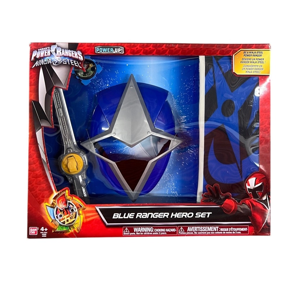 Power Rangers Ninja Steel Blue Ranger Hero Set Bandai Mask Sword Star New